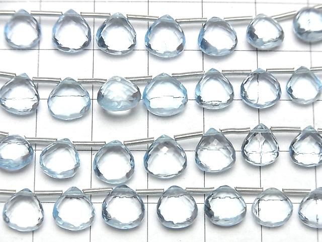 【動画】【極上カット】宝石質スカイブルートパーズAAA マロン ブリオレットカット 半連/1連(8粒) サムネイル3
