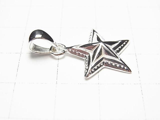 Silver925 スター ペンダントトップ22×18mm 生地 1個 サムネイル2