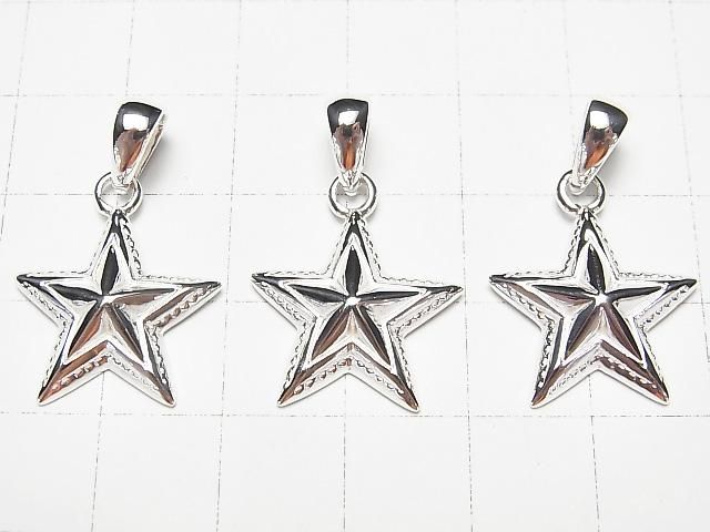 Silver925 スター ペンダントトップ22×18mm 生地 1個 サムネイル4