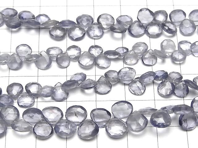 【動画】宝石質アイオライトAA マロン ブリオレットカット 1連(約20cm) サムネイル3