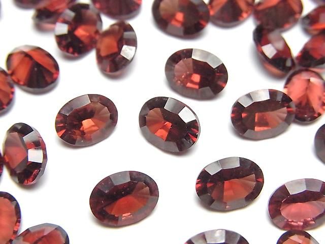【動画】宝石質モザンビーク産ガーネットAAA ルース オーバル コンケーブカット8×6mm 3粒の画像