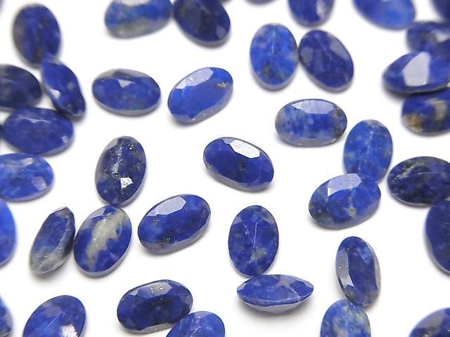 【動画】ラピスラズリAA++ ルース オーバルファセットカット6×4mm 10粒の画像