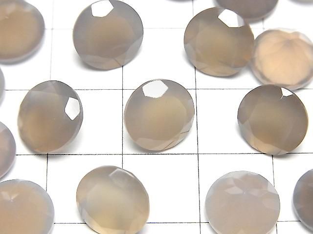 【動画】宝石質グレーオニキスAAA ルース ラウンドファセットカット10×10mm 2粒 サムネイル2