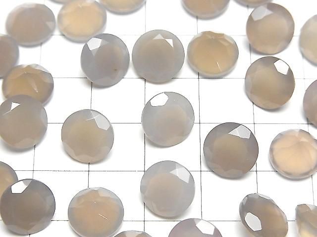 【動画】宝石質グレーオニキスAAA ルース ラウンドファセットカット10×10mm 2粒 サムネイル3