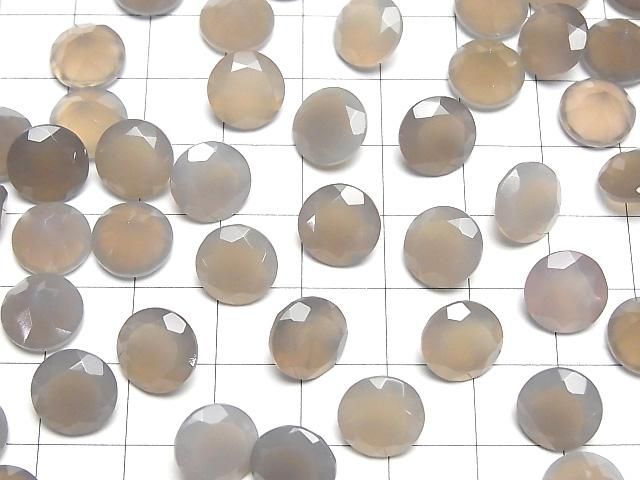 【動画】宝石質グレーオニキスAAA ルース ラウンドファセットカット10×10mm 2粒 サムネイル4