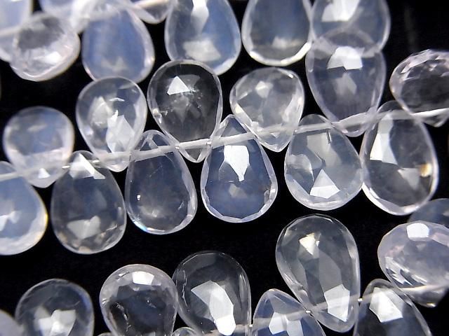 【動画】宝石質スコロライトAAA- ペアシェイプ ブリオレットカット 半連/1連(約18cm)の画像