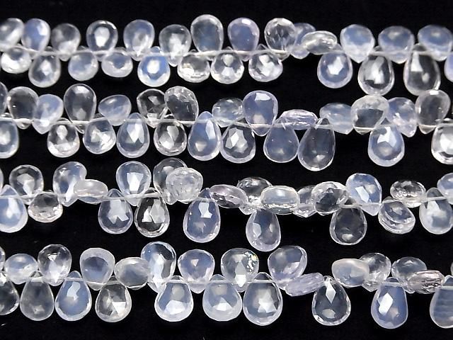 【動画】宝石質スコロライトAAA- ペアシェイプ ブリオレットカット 半連/1連(約18cm) サムネイル3
