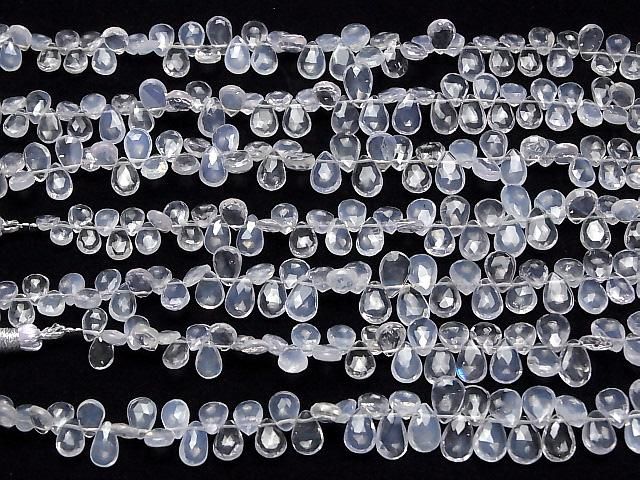 【動画】宝石質スコロライトAAA- ペアシェイプ ブリオレットカット 半連/1連(約18cm) サムネイル4