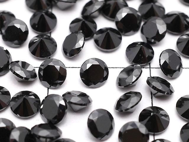 【動画】キュービックジルコニアAAA ルース ラウンドファセットカット3×3mm 【ブラック】 20粒 サムネイル2