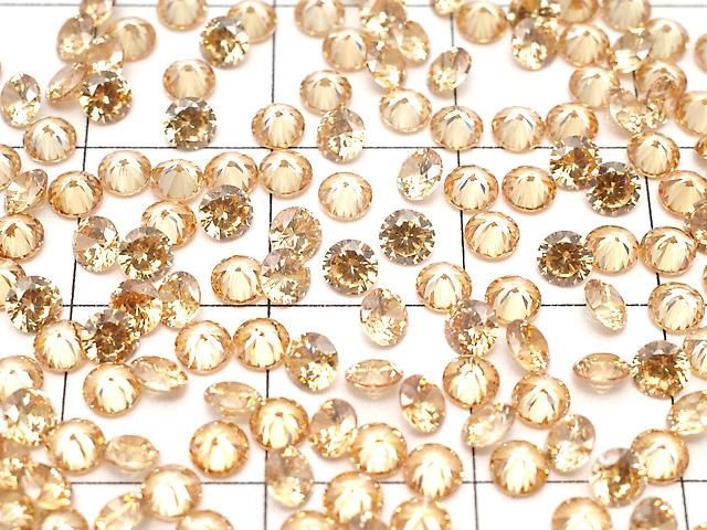 【動画】キュービックジルコニアAAA ルース ラウンドファセットカット3×3mm 【シャンパン】 20粒 サムネイル3