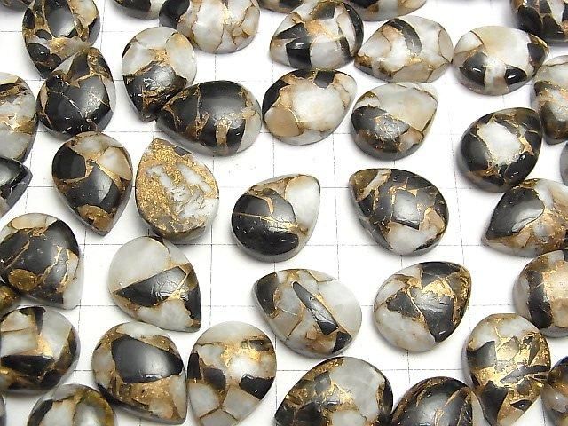 【動画】コッパーカルサイトオブシディアンAAA ペアシェイプ カボション18×13mm 2個 サムネイル4