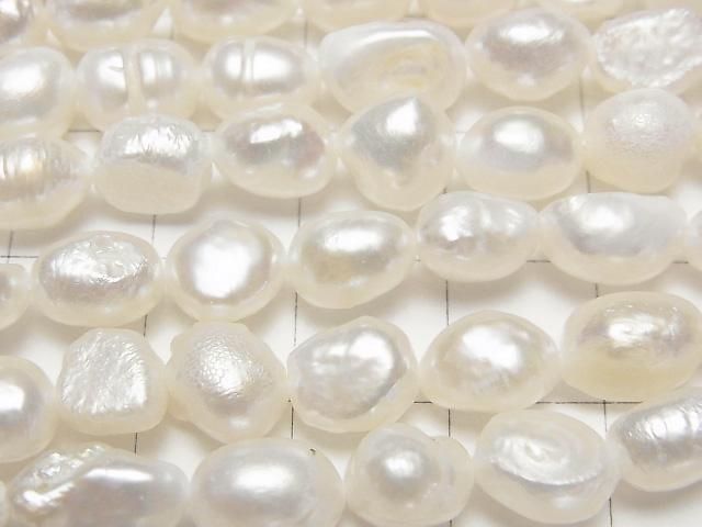 【動画】淡水真珠AA バロック8~9mm ホワイト 1連(約34cm) サムネイル2