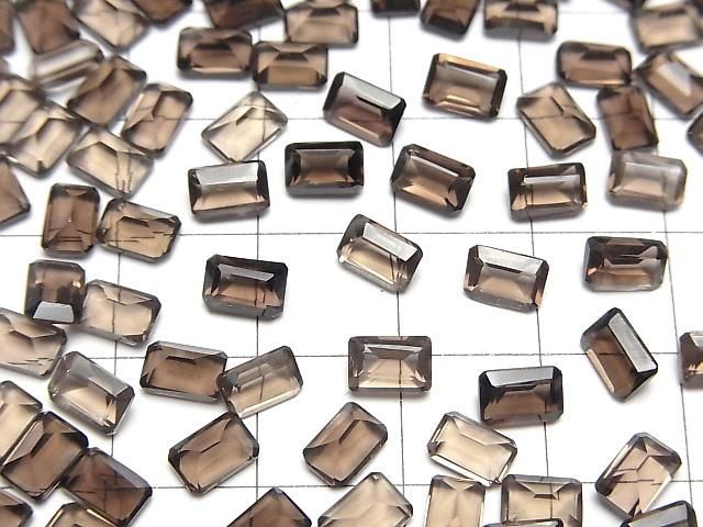 【動画】宝石質スモーキークォーツAAA ルース レクタングルファセットカット6×4mm 10粒 サムネイル4