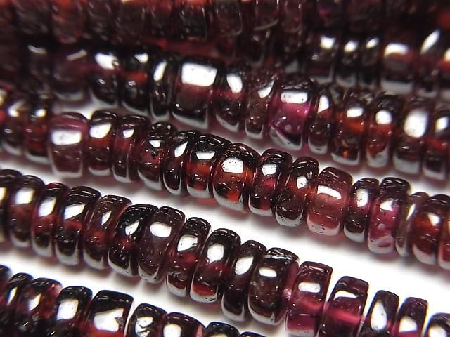 【動画】ガーネットAA++ ロンデル(ヘイシ)5~6mm 半連/1連(約38cm)の画像