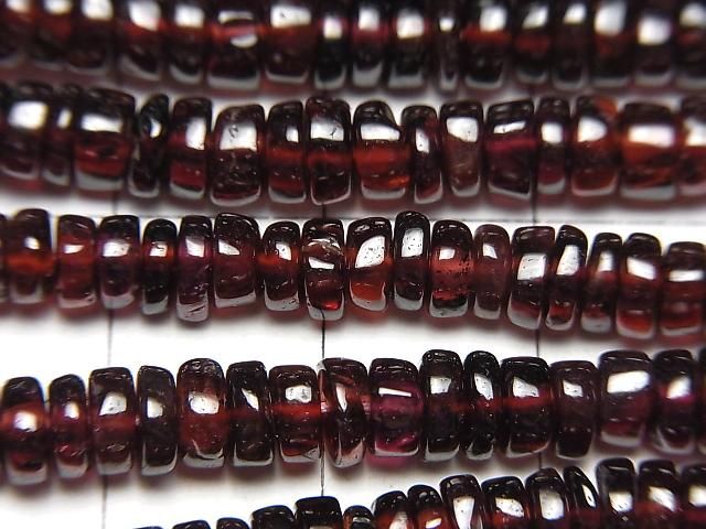 【動画】ガーネットAA++ ロンデル(ヘイシ)5~6mm 半連/1連(約38cm) サムネイル2