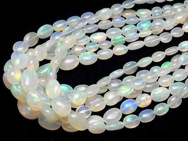 【動画】宝石質ウォーターオパールAAA- オーバル 半連/1連(約42cm) サムネイル4