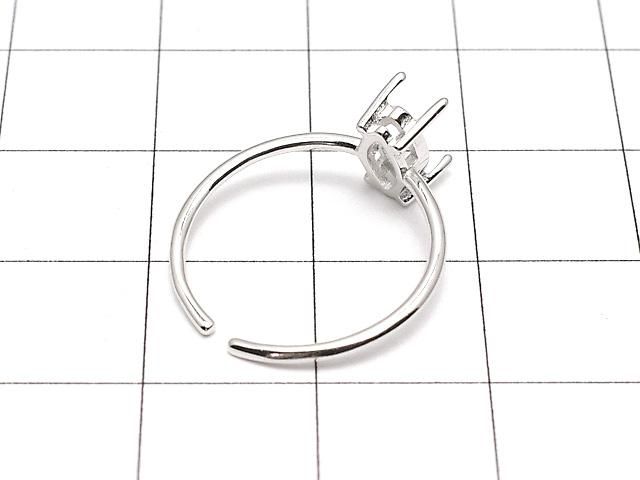 【動画】Silver925 リング空枠(爪留め)マーキスファセットカット8×4mm ロジウム フリーサイズ 1個 サムネイル3