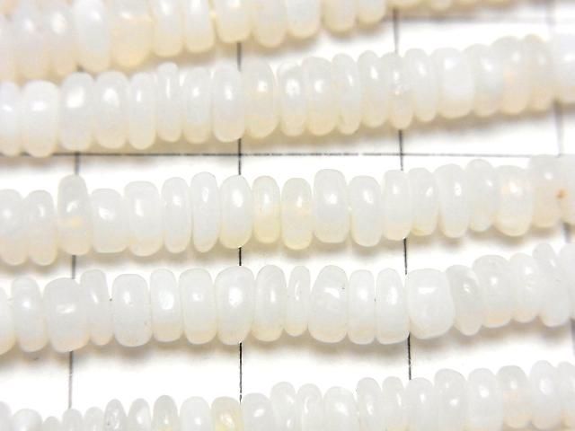 【動画】ホワイトオパール ロンデル(ボタン)4~5mm 1連(約38cm) サムネイル2