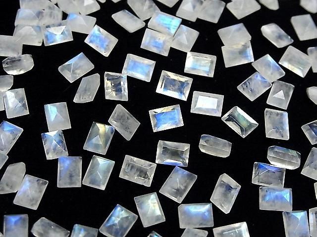 【動画】宝石質レインボームーンストーンAA++ ルース レクタングルファセットカット7×5mm 5粒 サムネイル3
