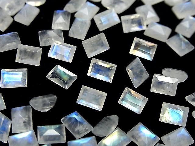 【動画】宝石質レインボームーンストーンAA++ ルース レクタングルファセットカット7×5mm 5粒 サムネイル4
