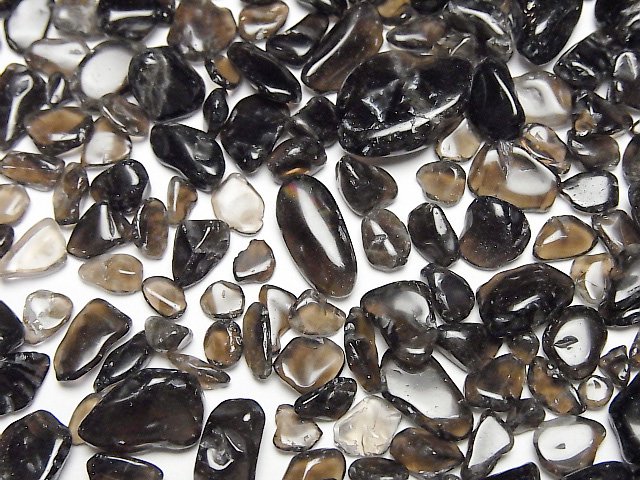 モリオン（黒水晶）AA 穴なしチップ（さざれ） 100グラム - 天然石