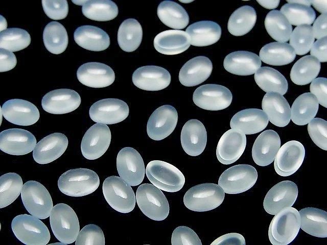 【動画】シーブルーカルセドニーAAA オーバル カボション6×4mm 10個 サムネイル3