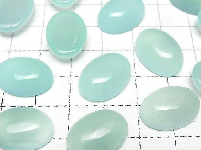 【動画】シーブルーカルセドニーAAA オーバル カボション18×13mm 2個 サムネイル2