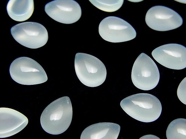 【動画】シーブルーカルセドニーAAA ペアシェイプ カボション10×7mm 5個の画像