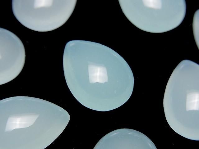 【動画】シーブルーカルセドニーAAA ペアシェイプ カボション18×13mm 1個の画像