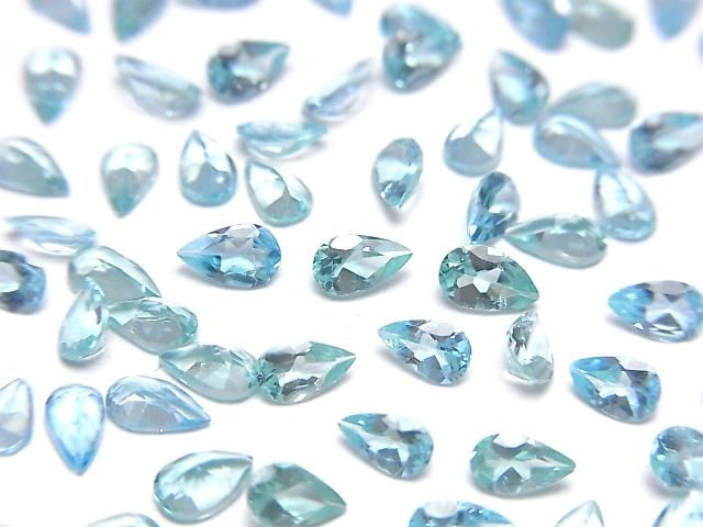 【動画】宝石質アパタイトAA++ ルース ペアシェイプファセットカット5×3mm 5粒の画像