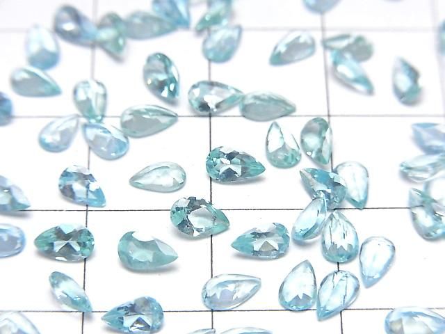【動画】宝石質アパタイトAA++ ルース ペアシェイプファセットカット5×3mm 5粒 サムネイル3