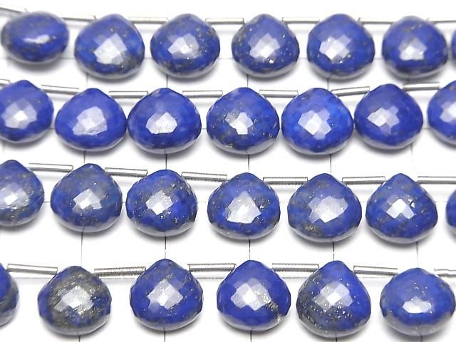 【動画】【極上カット】宝石質ラピスラズリAAA- マロン ブリオレットカット 半連/1連(8粒) サムネイル3
