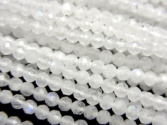 【動画】【素晴らしい輝き】レインボームーンストーンAA+ 極小ラウンドカット2.5mm 1連(約31cm)の画像