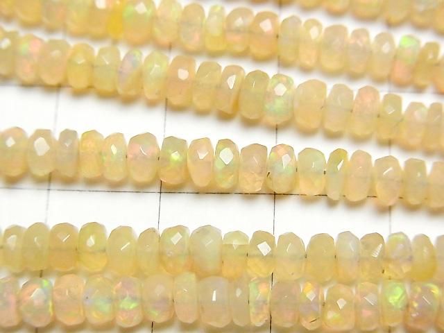 【動画】宝石質エチオピア産オパールAAA- ボタンカット 半連/1連(約40cm) サムネイル2
