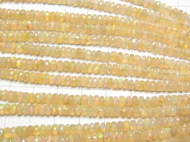 【動画】宝石質エチオピア産オパールAAA- ボタンカット 半連/1連(約40cm) サムネイル3