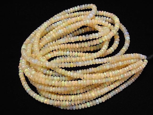 【動画】宝石質エチオピア産オパールAAA- ボタンカット 半連/1連(約40cm) サムネイル4