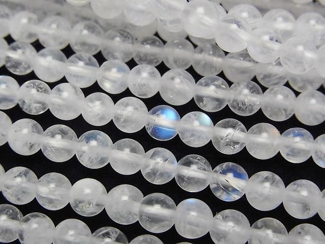 【動画】レインボームーンストーンAA++ ラウンド4〜4.5mm 1連(約37cm)の画像