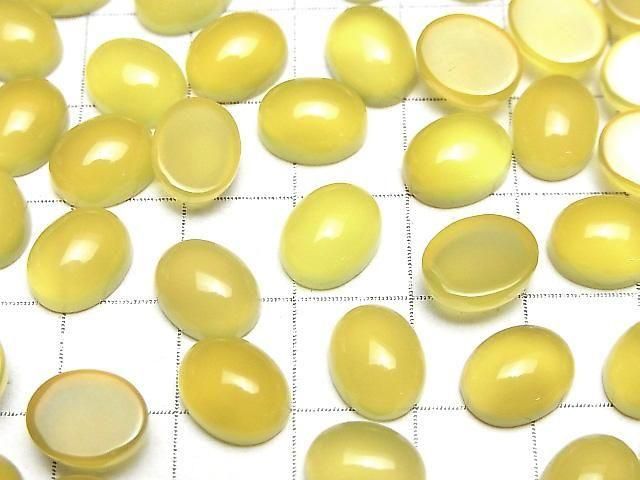 【動画】イエローカルセドニーAAA オーバル カボション10×8mm 5個 サムネイル3