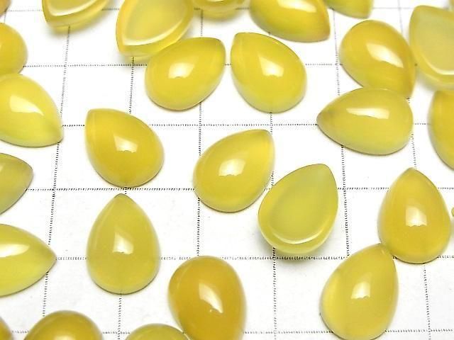 【動画】イエローカルセドニーAAA ペアシェイプ カボション14×10mm 3個 サムネイル3