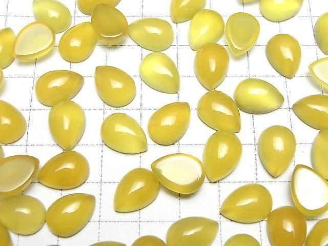 【動画】イエローカルセドニーAAA ペアシェイプ カボション14×10mm 3個 サムネイル4