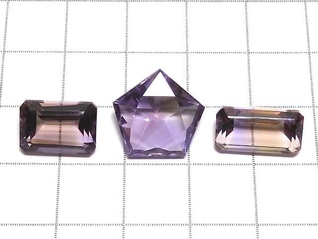 【動画】【1点もの】宝石質アメトリンAAA ルース ファセットカット 3粒セット NO.72 サムネイル2