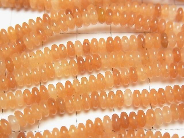 【動画】オレンジアベンチュリン ロンデル(ボタン)4×4×2mm 1連(約37cm) サムネイル2