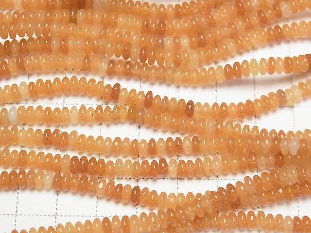 【動画】オレンジアベンチュリン ロンデル(ボタン)4×4×2mm 1連(約37cm) サムネイル3
