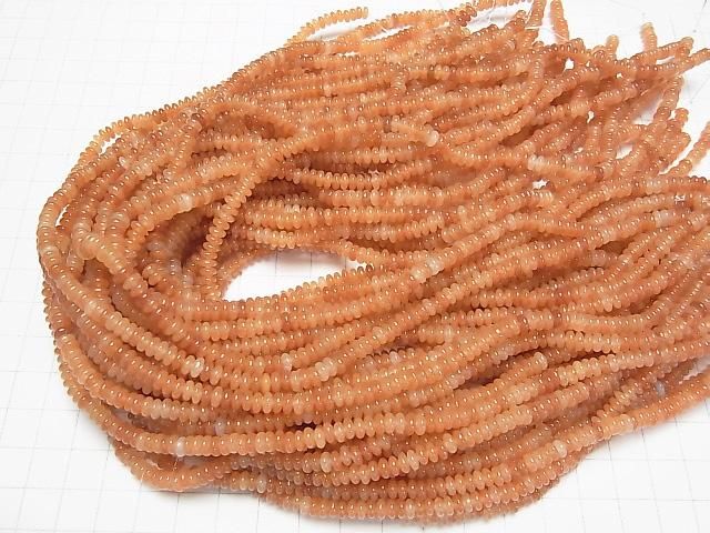 【動画】オレンジアベンチュリン ロンデル(ボタン)4×4×2mm 1連(約37cm) サムネイル4