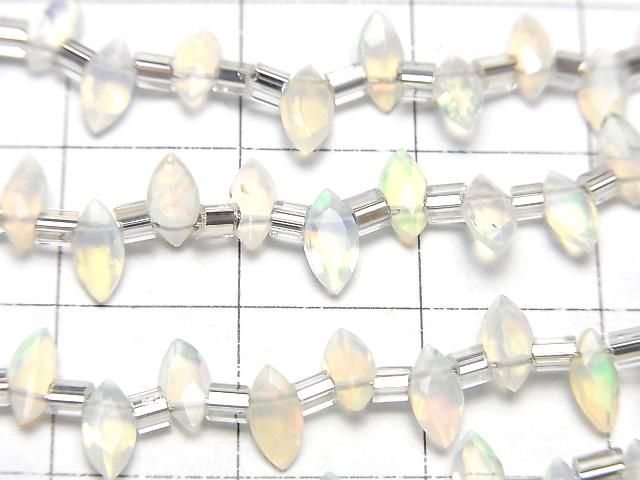 【動画】宝石質エチオピア産オパールAAA- マーキスファセットカット6×3mm 半連/1連(約15cm) サムネイル2