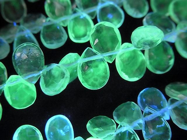 【動画】宝石質ハイアライトオパールAAA- ペアシェイプ ブリオレットカット 1連(約18cm)の画像