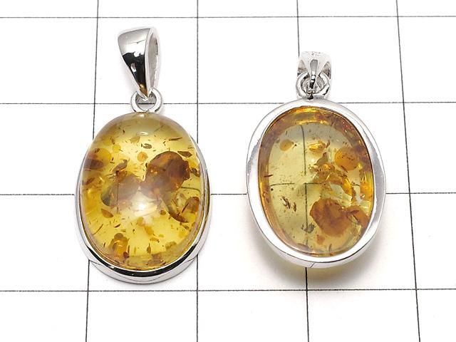【動画】バルティックアンバー(琥珀) オーバル型ペンダントトップ17×13mm SILVER925製 1個 サムネイル2