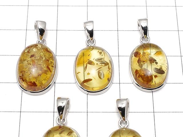 【動画】バルティックアンバー(琥珀) オーバル型ペンダントトップ17×13mm SILVER925製 1個 サムネイル3