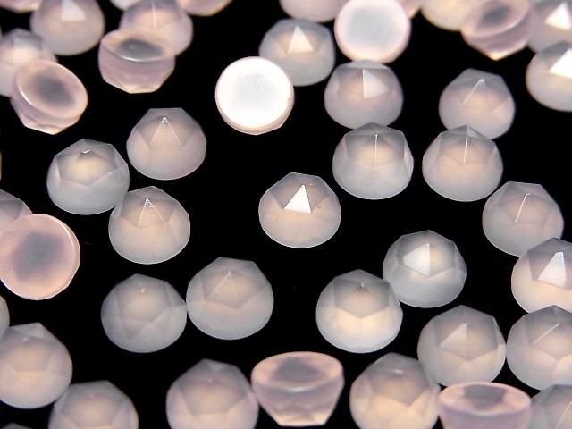【動画】ピンクカルセドニーAAA ラウンド カボションローズカット6×6mm 5個の画像