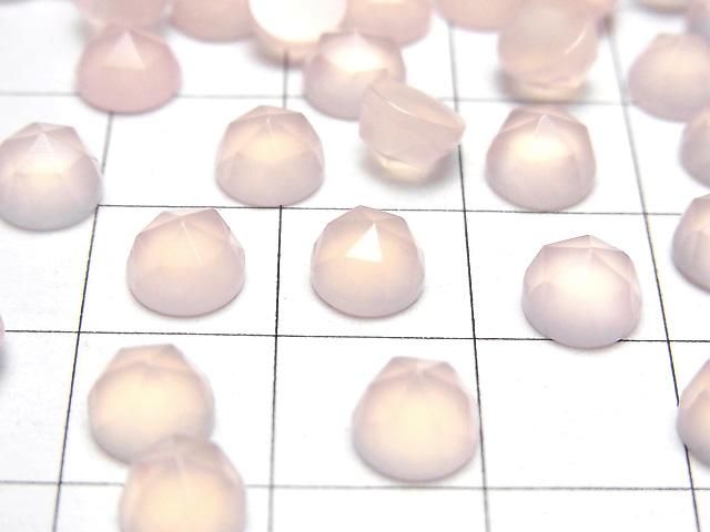 【動画】ピンクカルセドニーAAA ラウンド カボションローズカット6×6mm 5個 サムネイル2